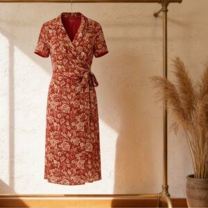 Talbots red wrap dress